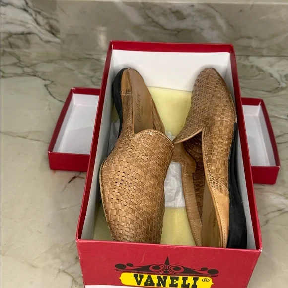 Womens Sesto Meucci Backless Woven Leather Slide Mules Tan Size 10 Gently Used - Picture 7 of 8